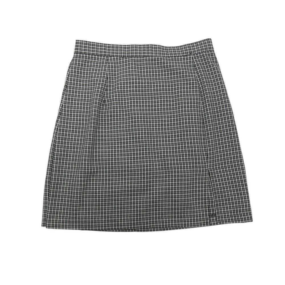 Vintage 90s Samantha Black and White Plaid High-Waisted Mini Skirt S